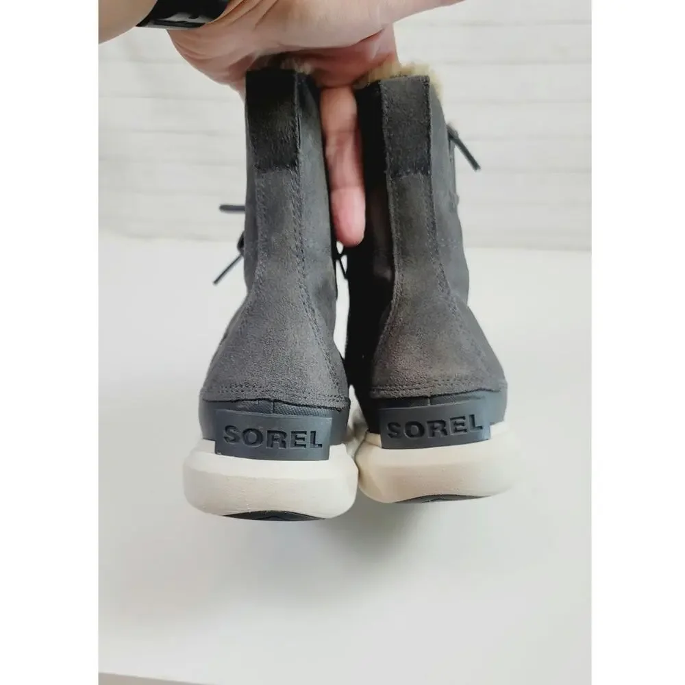 Sorel Explorer II Joan Faux Fur Waterproof Boot in Gray, sz 9.5